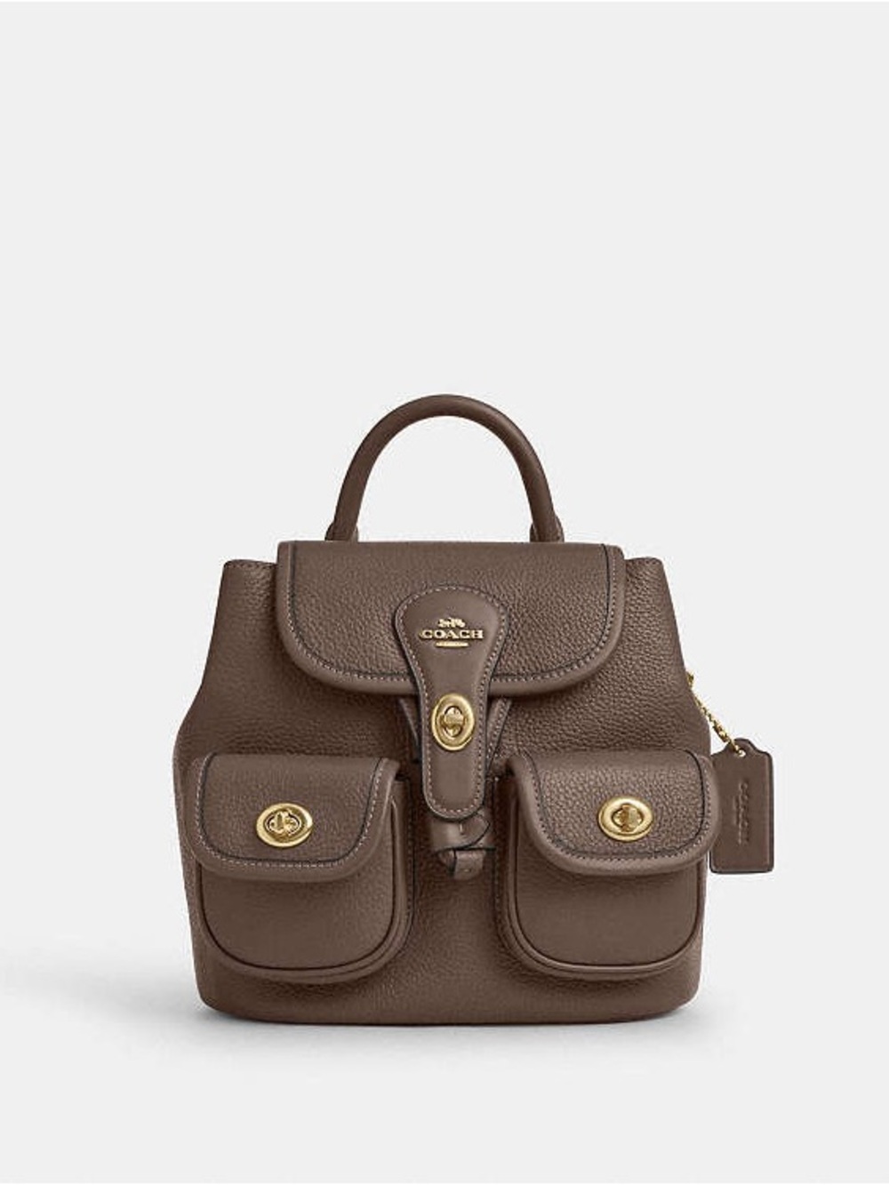 COACH Hadley Mini Pebbled Leather Backpack w Turn-lock pockets
